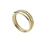 Fossil Anillo Para Mujer Vintage Iconic, Altura: 7,4 mm Anillo De Acero Inoxidable Dorado, JF03801710