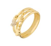 Fossil Sutton JA73047108 - Anillo de latón dorado para mujer