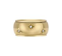 Fossil Anillos de acero inoxidable para mujer, 9, Acero inoxidable, Sin piedras preciosas, Dusty gold