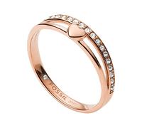 Fossil Anillo Para Mujer Vintage Glitz, Largo: 21.5 X 20 X 6 Anillo De Acero Rosa Dorado, JF03460791