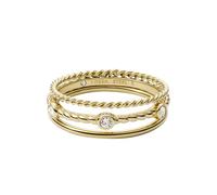 Fossil Anillo Para Mujer Vintage Iconic, Altura: 7,4 mm Anillo De Acero Inoxidable Dorado, JF03801710