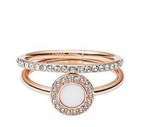 Fossil Anillo Para Mujer Vintage Glitz, Largo: 21.5 X 20 X 6 Anillo De Acero Rosa Dorado, JF03460791