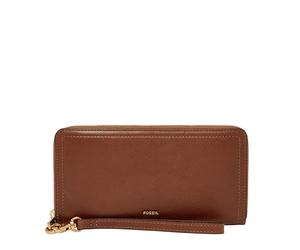 Fossil - Bolso de mano marrón con cremallera alrededor Logan Rfid Mujer , Marrón (Marrón), Einheitsgröße