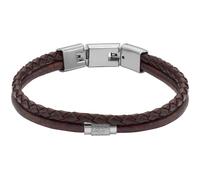 FOSSIL brazalete All Stacked Up Multi-Row Leather Bracelet Brown