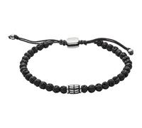 Fossil Pulsera Para Hombre Wellness, Longitud Interior: 170mm~250mm Pulsera Semipreciosa Negra, JF02887040