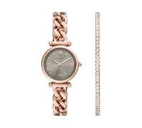 Fossil Reloj Analógico para Mujer de Cuarzo con Correa en Acero Inoxidable, Tono Oro Rosa, ES5378SET
