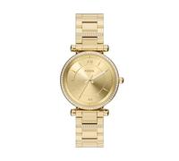 Fossil Carlie - Reloj de Cuarzo de Acero Inoxidable para Mujer, Dorado, 35MM