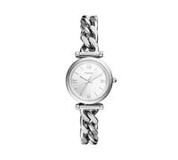 Fossil Carlie Reloj para mujer, movimiento de cuarzo con correa de acero o piel, Tono plata y blanco, 29MM