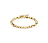 Fossil Carlie T-Bar JF04957710 - Pulsera de acero inoxidable en tono dorado para mujer