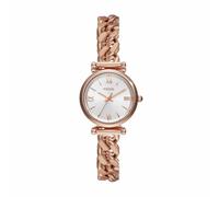 Fossil Carlie Watch para Mujer, Movimiento de Cuarzo a Tres Agujas en Tono Oro Rosa con Correa de Acero Inoxidable