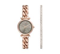 Fossil Carlie Watch para Mujer, Movimiento de Cuarzo a Tres Agujas en Tono Oro Rosa con Correa de Acero Inoxidable