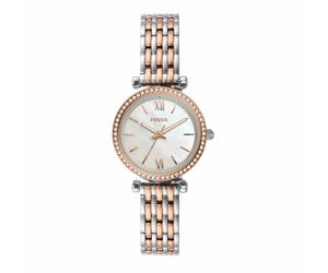Fossil Carlie Watch para Mujer, Movimiento de Cuarzo a Tres Agujas en Tono Oro Rosa con Correa de Acero Inoxidable