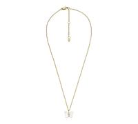 Fossil Collar para Mujer Radiant Wings Collar Cadena Mariposa Nacar Blanca, Longitud: 406mm+60mm, Ancho: 13.2mm, Altura: 11mm, JF04424710