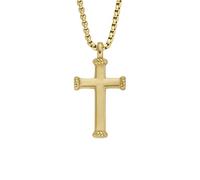 Fossil Collar con colgante para Hombre All Stacked Up de acero inoxidable en tono dorado, JF04701710, Oro Miel