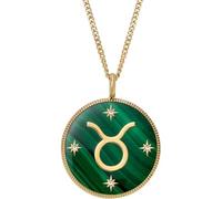 Fossil Collar de acero inoxidable dorado para Mujer, JF04839710, Talla única, Acero inoxidable, No es una piedra preciosa, Verde Bosque