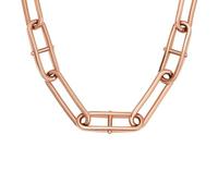 Fossil Collar de cadena para mujer Heritage D-Link de acero inoxidable en tono oro rosa, JF04670791