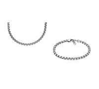 Fossil - Collar de cadena y pulsera de cadena, acero inoxidable, para hombre