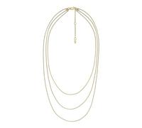 Fossil Collar de mujer All Stacked Up de varias hileras de acero inoxidable dorado, JF04543710