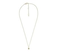 Fossil Collar de mujer en acero inoxidable con cierre de langosta Colgante pentágono redondo