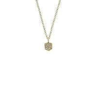 Fossil Collar de mujer en acero inoxidable con cierre de langosta Colgante pentágono redondo