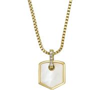 Fossil Collar Mujer, Heritage Cadena Acero Inoxidable, Oro rosa y blanco