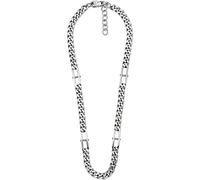 Fossil Collar Para Hombre Heritage, Longitud: 457mm+50mm, Ancho: 8mm Collar Plateado De Acero Inoxidable, JF04356040