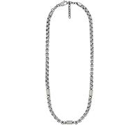 Fossil Collar para Hombre, Longitud Total: 45.72Cm + 5.6Cm Oro, Plata Collar De Acero Inoxidable, JF04145998, Plata Metalizado