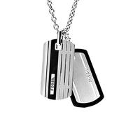 Fossil Collar Para Hombre Vestido, Plata Collar De Acero Inoxidable, JF00494998