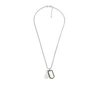 Fossil Collar Para Hombre Vintage Casual, L: 609.6mm + 50.8mm W: 14.2mm Collar De Acero Inoxidable Plateado, JF03996040