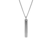 Fossil Collar Para Hombre Vintage Casual, Largo: 508mm + 50.8mm Ancho: 8mm Collar Plateado De Acero Inoxidable, JF03988040