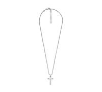 Fossil Collar para Hombres, Longitud: 508mm+50.8mm, Ancho: 16.8mm, Altura: 31.8mm De Acero Inoxidable Plateado, JF04401040, Gris Plata