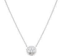 Fossil Collar Para Las Mujeres De Plata Esterlina, Longitud: 40 Cm + 2,54 Cm + 2,54 Cm JFS00520040, Tono plata y verde