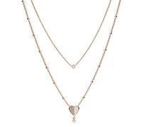 Fossil Collar Para Mujer Vintage Glitz, Longitud: 42Cm + 5Cm Collar De Acero Inoxidable Oro Rosa, JF03648791