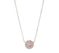 Fossil Collar Para Mujeres, 40.6 Cm Longitud, 5.1 Cm Extensión Collar Rosa, Oro Rosa Madreperla, Acero Inoxidable, JF01740791