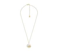 Fossil Collar redondo con colgante, Acero inoxidable dorado con cierre de mosquetón, para mujer