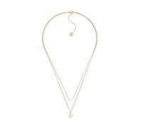 Fossil Collar redondo con colgante, Acero inoxidable dorado con cierre de mosquetón, para mujer