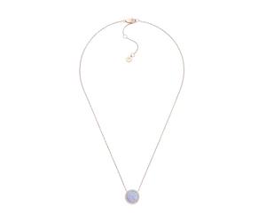 Fossil Collar redondo con colgante, Acero inoxidable dorado con cierre de mosquetón, para mujer