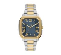 Fossil Crosby FS6161 - Reloj de acero inoxidable con tres manecillas y fecha de dos tonos para hombre (modelo: FS6161)