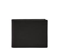 Fossil Derrick, Bifold para Hombre, Negro, 11.43 cm L x 1.9 cm W x 8.9cm H
