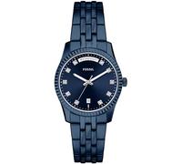 Fossil ES5476 Scarlette - Reloj de pulsera para mujer, acero inoxidable, 5 bar, analógico, fecha, color azul