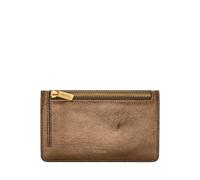 Fossil Estuche Logan para Mujer, Cierre de Cremallera, Piel Metalizada, SL10020711, metálico, 13.8 cm L x 0.4 cm W x 8.5 cm H, Casual