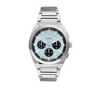 Fossil Everett FS6105 - Reloj de Pulsera analógico de Acero Inoxidable para Hombre, 44 mm de diámetro, Color Plateado, Plateado, Pulsera