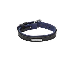 Fossil Everett JA7316998 - Pulsera de cuero negro para hombre