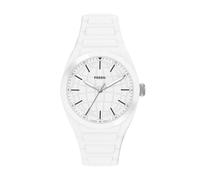 Fossil Everett - Reloj de silicona blanca de tres manecillas para hombre