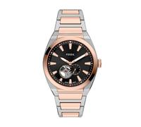 Fossil Everett Watch for Men, Automatic Three Hand Movement with Stainless Steel or Leather Strap