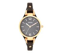 Fossil Georgia Reloj para mujer, movimiento de cuarzo con correa de acero o piel, Gris y oro rosa, 32MM