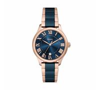Fossil Gilmore Reloj Mujer, Movimiento de Cuarzo Tres Agujas Fecha con Correa de Acero Inoxidable o Cuero
