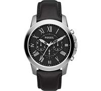 Fossil Grant Reloj para Hombre, Movimiento cronógrafo de Cuarzo con Correa de Piel y Acero Inoxidable