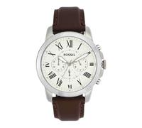 Fossil Grant Reloj para Hombre, Movimiento cronógrafo de Cuarzo con Correa de Piel y Acero Inoxidable