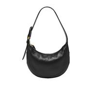 Fossil Harwell - Bolso de mano de piel con diseño de media luna para mujer, Black, Medium